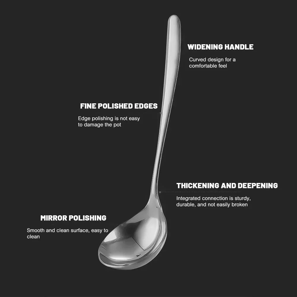 2/1Pcs Stainless Steel Spoon Thicken Long Handle Soup Spoons For Hot Pot Scoops Colander Home Kitchen Tableware Cooking Utensils
