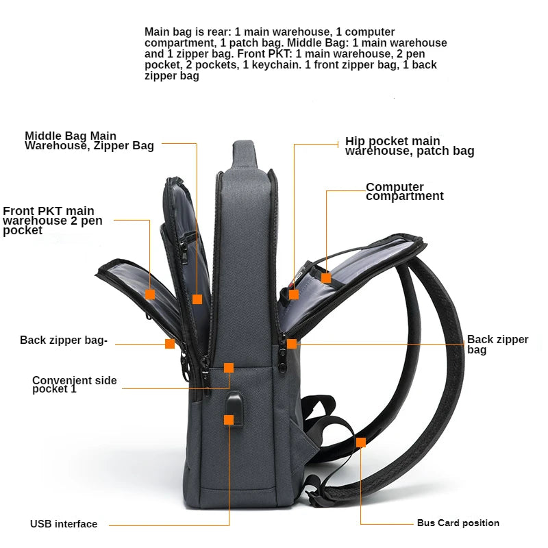 GOLF backpack men's high-capacity business backpack 2024 new business travel computer travel bag for college students