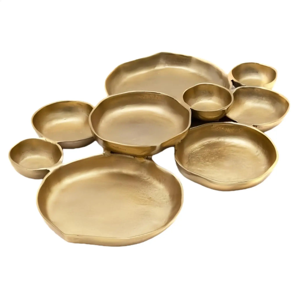 Cluster Serving Bowls 9-Grid Plate Decorative Dessert Plate Multi Bowl Platter With Compartments For Fruit Candy Meals