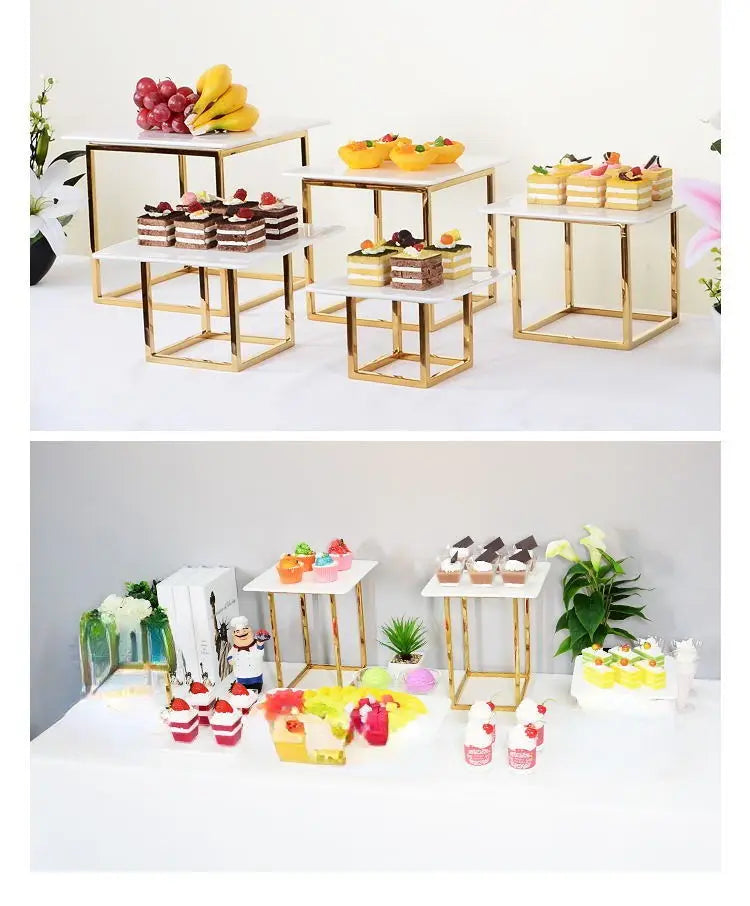 Wedding Buffet Cake Sweet Food Bread Cake Flower Dessert Holder Dessert Table Cake Stand Buffet Banquet Tea Break Metal Holder