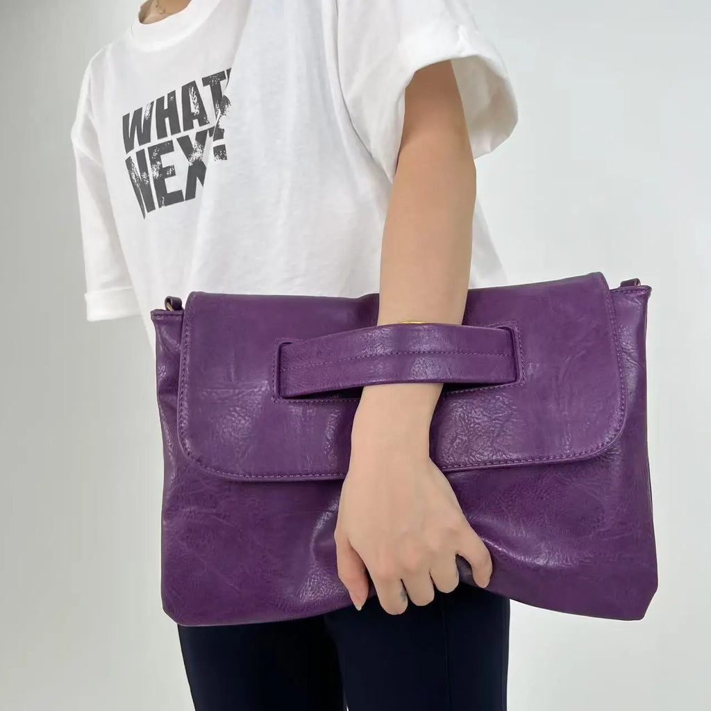 Ladies' Fashion Business High Capacity Glove Bag Soft Leather Document Storage Shoulder Bag