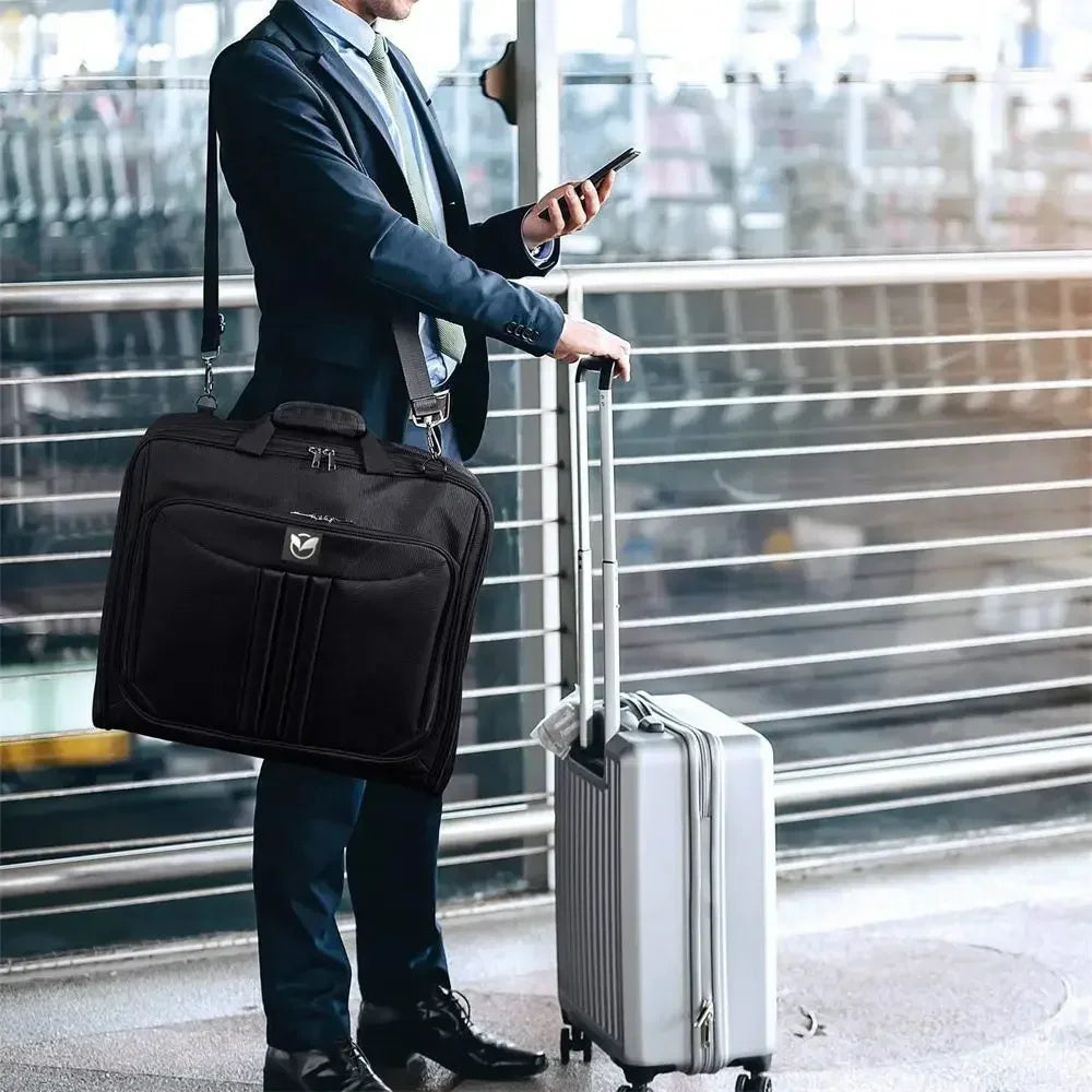 DUTRIEUX Men's Business Travel Bag One Shoulder Short Business Trip Clothing Bag Large Suit Bag Waterproof Travel Bag Handbag