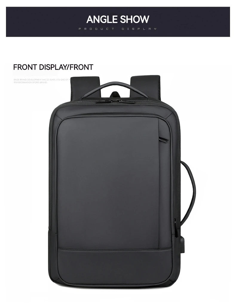 Business Commuter Men's Backpack, Multifunctional Laptop Bag, Solid Color, Simple Men's Backpack