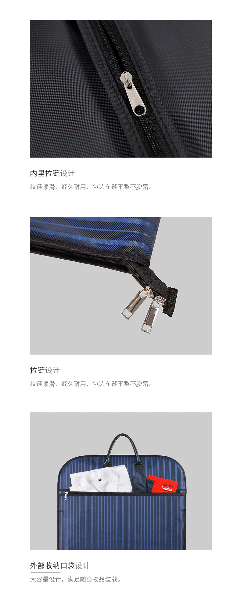 Waterproof Wear-Resistant Business Travel Suit Bag Portability Hanging Suitcase Storage Bag Convenient Oxford Cloth Coat Bag