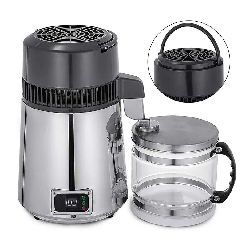 SC-3 Stainless Steel Bright Silver Distilled Water Machine With Temperature Control Pure Water Distiller 4L Dental Distilled Wat
