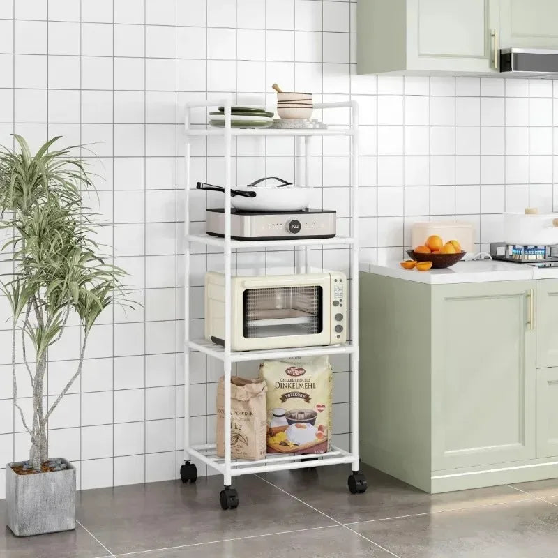 Kitchen multi-layer floor storage rack, household removable storage rack integrated wall rack