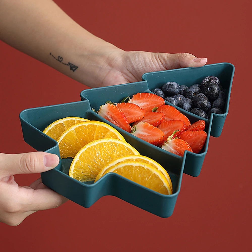 Christmas Dish Christmas Tree Shape Plate Sushi Candy Snack Dessert Serving Dish Bowl Breakfast Tray Christmas Decoration