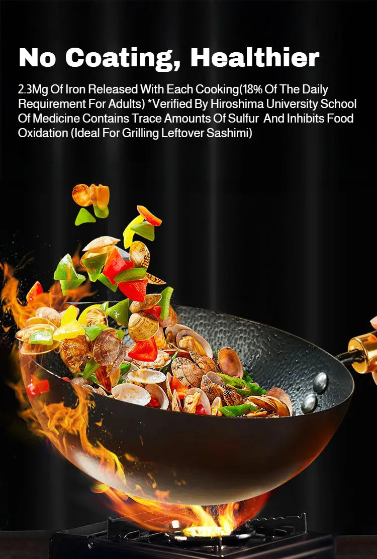 Household Non-stick Pan without Coating - 24cm Mini Wok with Lid,for Kitchen,Easy to Clean,Ideal for Small Meals & Daily
