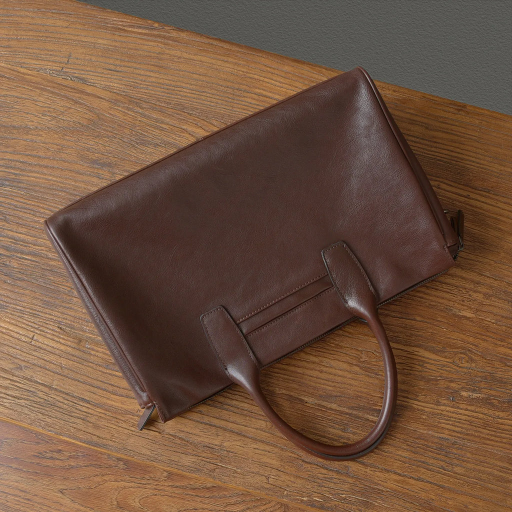 Business vintage genuine leather men's briefcase organizer designer handmade real cow leather women's handbag work postman bag
