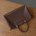 Business vintage genuine leather men's briefcase organizer designer handmade real cow leather women's handbag work postman bag