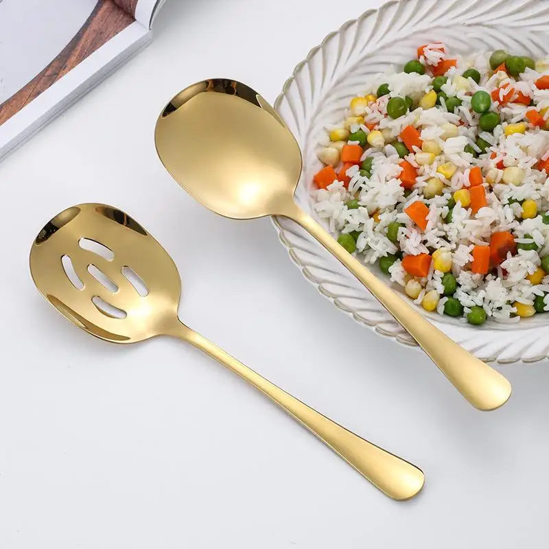 Stainless Steel Serving Spoon Public Flatware Serving Spoons And Slotted Spoons Serving Spoon Kitchen Flatware