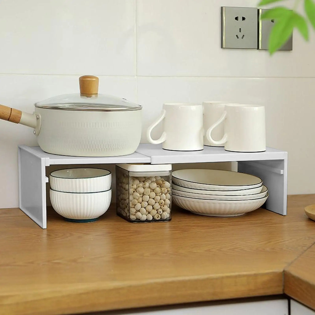 Retractable Kitchen Shelf Household stackable Cabinet Layered Easy installation Space saving Storage Rack Fridge Organizer
