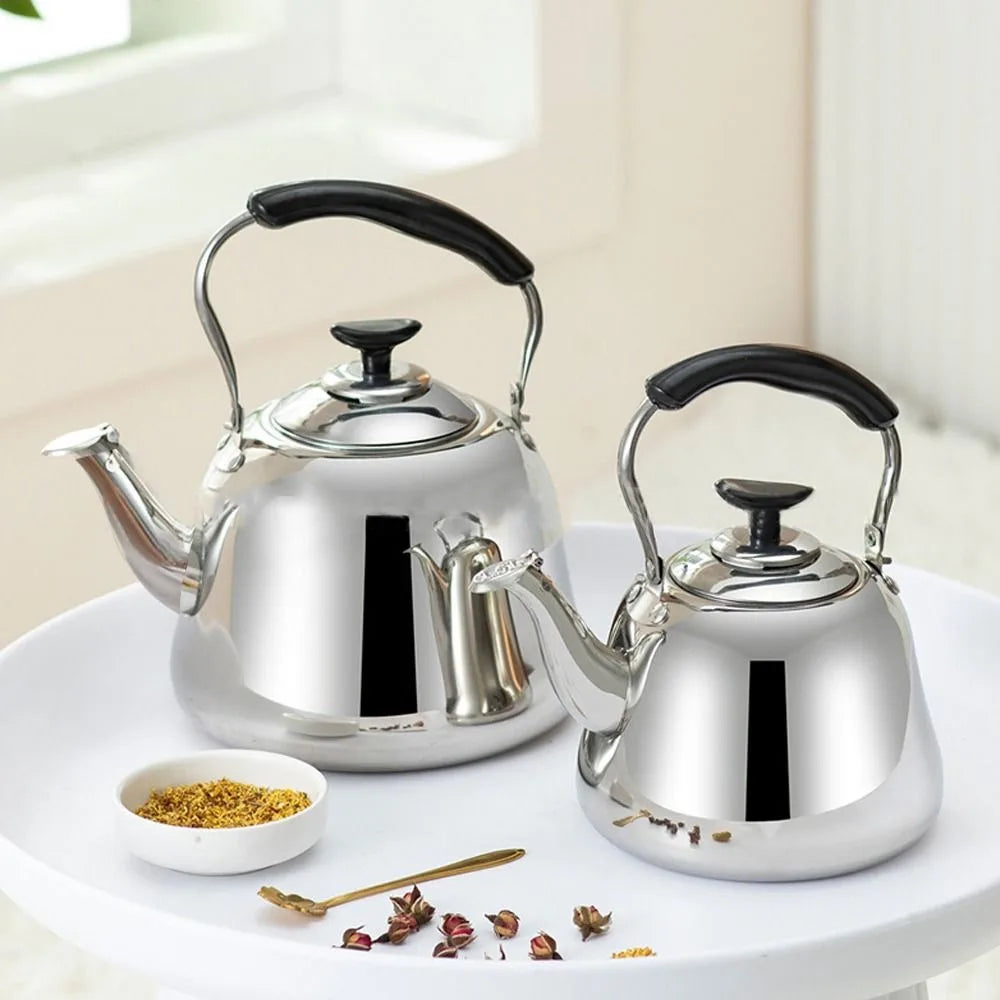 Stainless Steel Whistling Teakettle Large Capacity Fast Heating Base Tea Kettle Thickened Gas Stove Induction Cooker