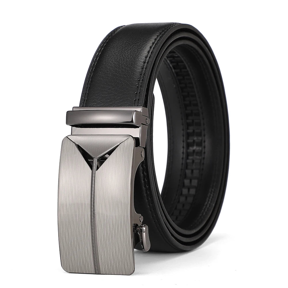 Business Dress Belt Men Soft Genuine Leather Automatic Buckle Trouser Belt  High-end Men Belt Great Gift for Men Waist Strap