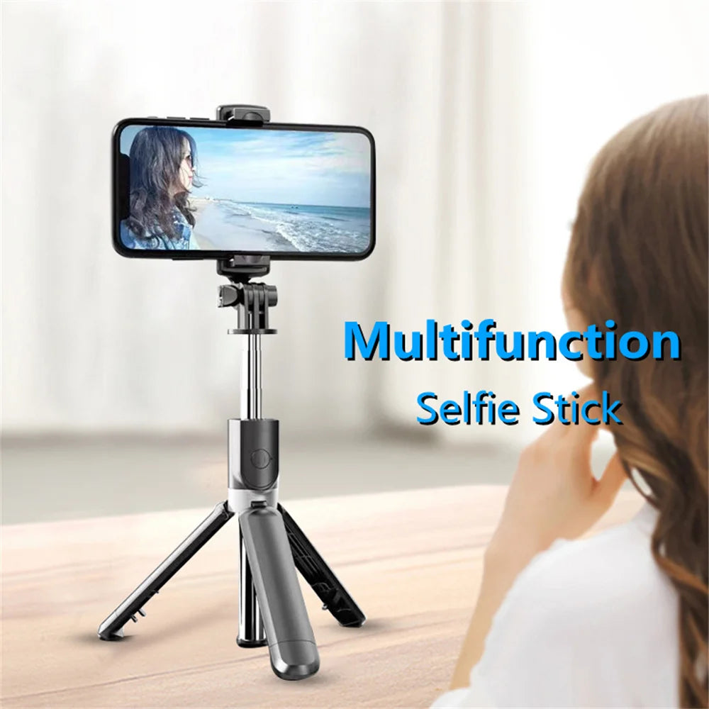 MEUYAG 2025 new Expandable Portable Tripod Selfie Stick With Remote With Detachable BT Wireless Remote Compatible for iPhone