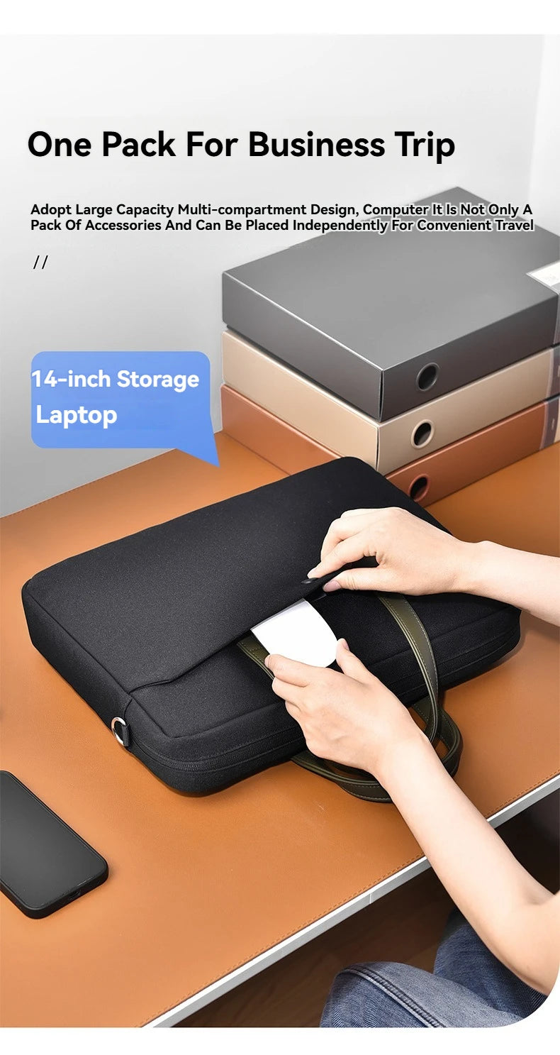 Laptop Bag For Macbook Air Pro 13 16 Case Xiaomi Lenovo Dell HP 13.3 14 15.6 17.3 Inch Notebook Case Shoulder HandBag Briefcases