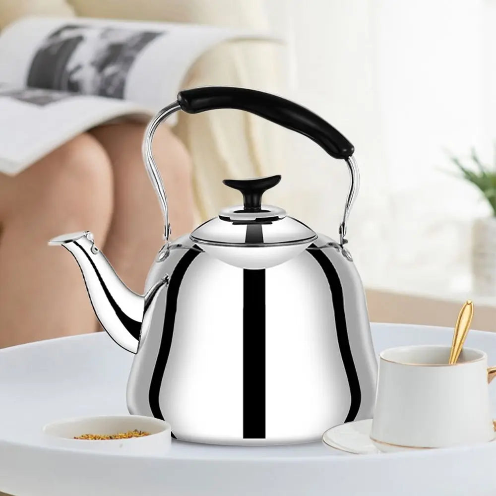 Stainless Steel Whistling Teakettle Large Capacity Fast Heating Base Tea Kettle Thickened Gas Stove Induction Cooker