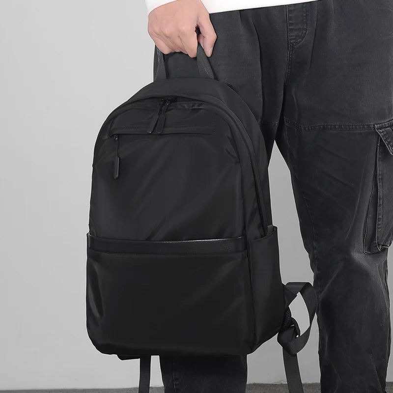 Men's casual business backpack, large capacity computer bag, waterproof fabric, suitable for daily commuting, school, travel