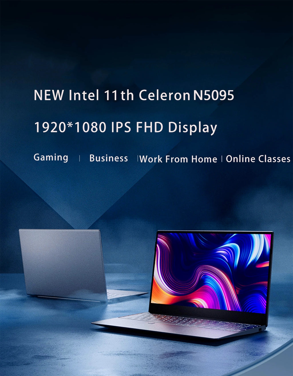 Laptop 15.6 Inch IPS Screen 16GB RAM  Intel 11th N5095 Business Netbook Windows 10 11 Pro Gaming Office Notebook Pc Portable