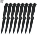 Steak Knives Set 4/6/8Pcs Black Matte Comfort Handle Paring Knives German Stainless Steel Serrated Non Stick  Dishwasher Safe