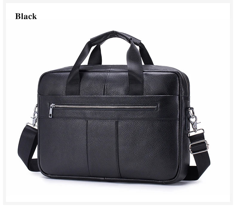Men's Genuine Leather Laptop Bag Vintage Business Briefcase Shoulder Handbag Messenger Computer Bag Work Travel
