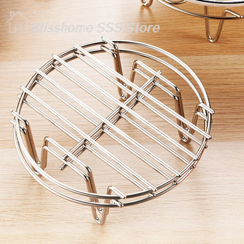 【S】Stainless Steel Cookware Steamer Rack Cooking Baking Pot Stand Airfryer Grill Food Accessories Kitchen Steaming Racks