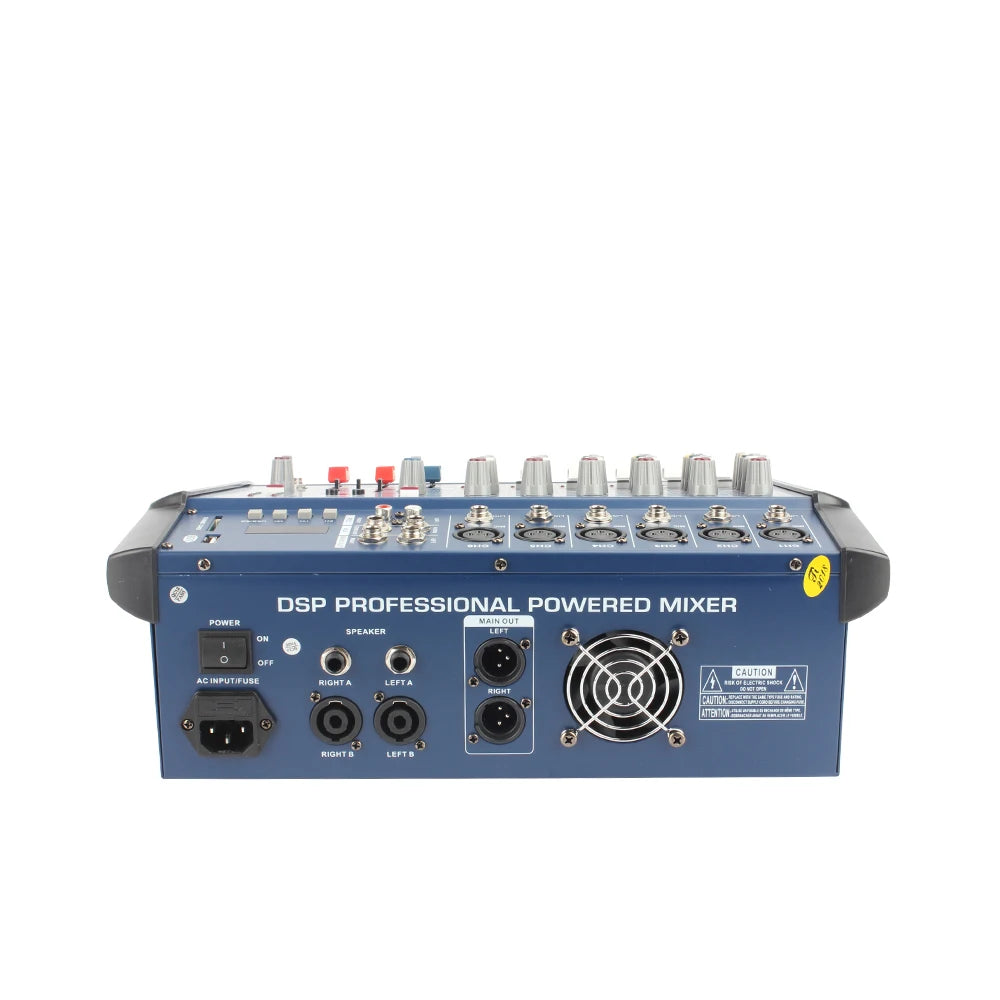 GOOERMI MX602 Mixer 6 Channel DJ Audio Mixer USB Interface Controller Power Mixer Amplifier For Stage Studio Recording Singing
