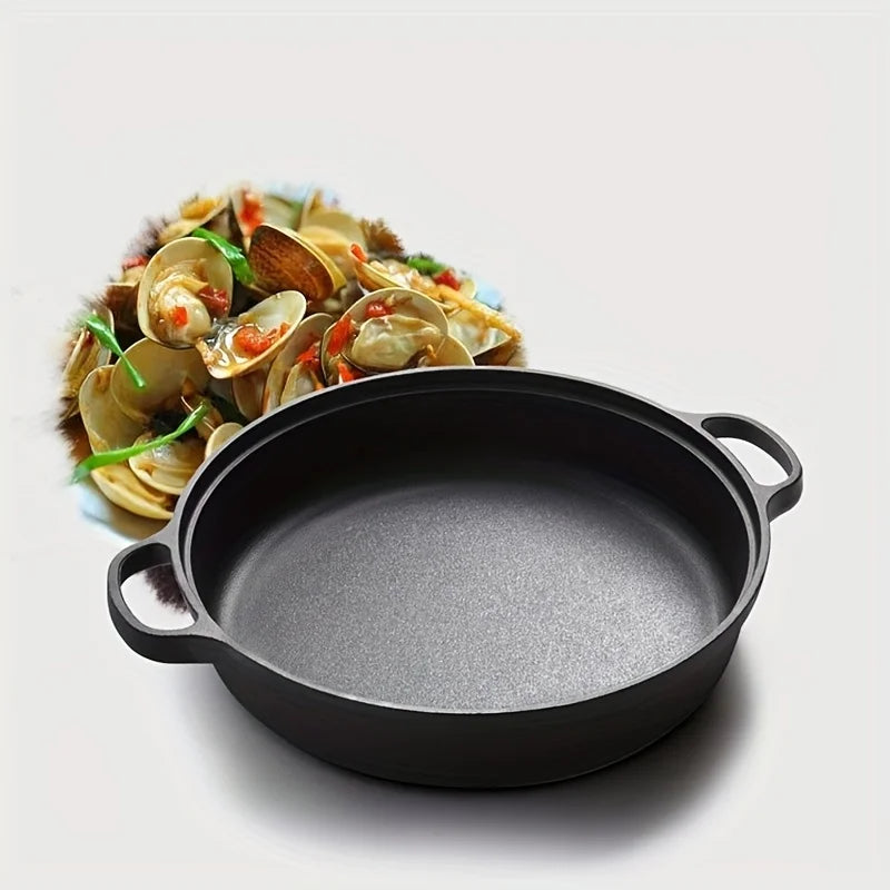 1PC Cast Iron Skillet, Non-Stick & Rust-Resistant. Perfect for Induction, Gas Stoves & Outdoor Cooking.Excellent Heat Retention.