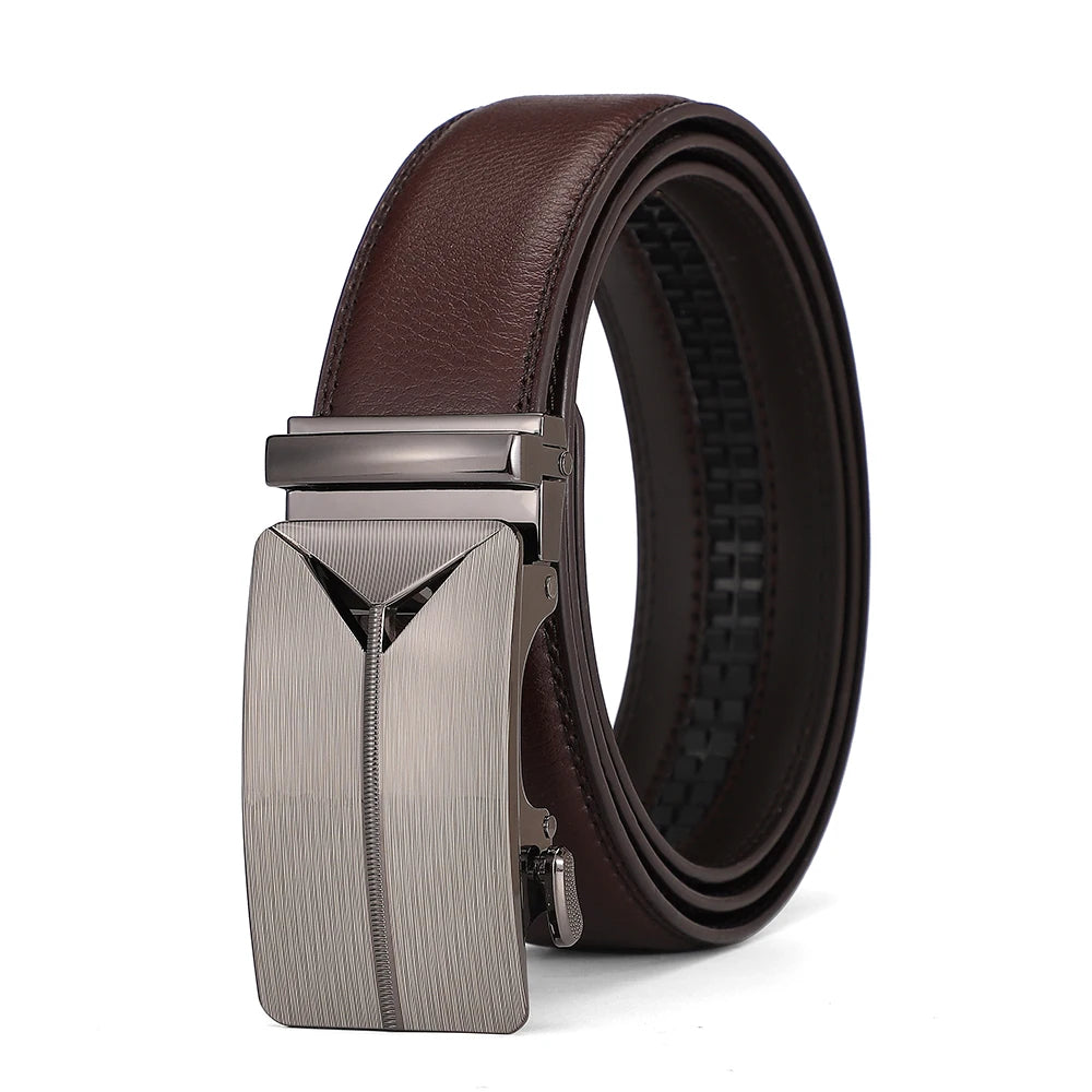 Business Dress Belt Men Soft Genuine Leather Automatic Buckle Trouser Belt  High-end Men Belt Great Gift for Men Waist Strap