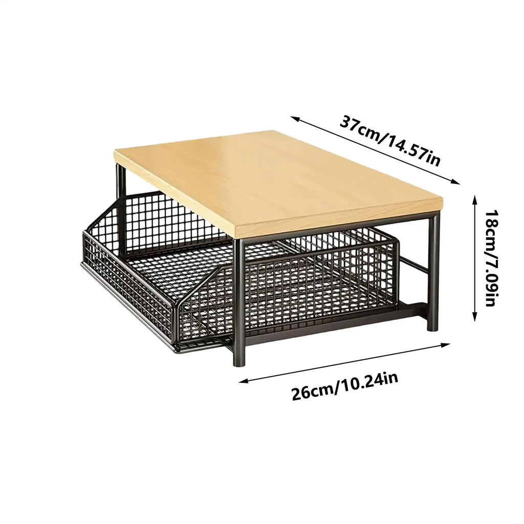 Kitchen Storage Rack Vertical 2-Tier Organizer Rack Standing Storage Shelves Multi-Functional Space Saving Countertop Storage