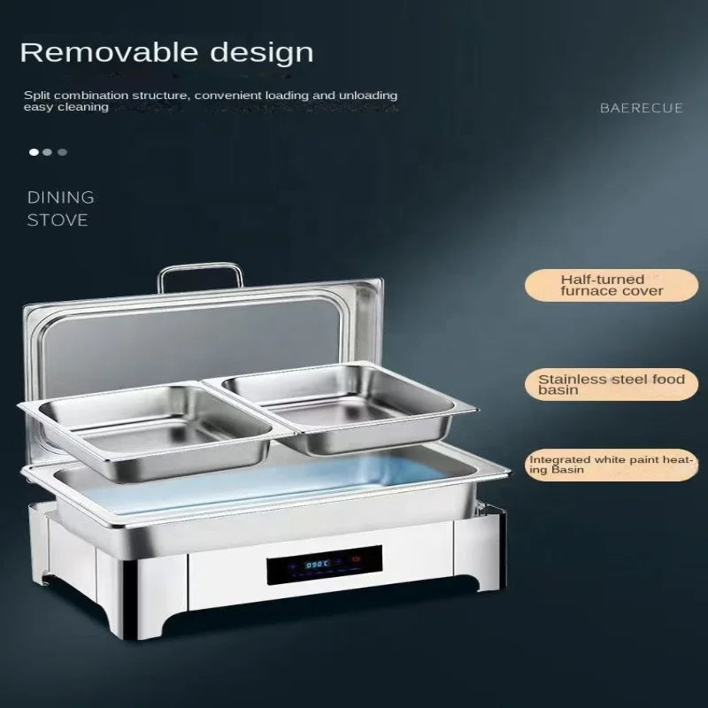 Commercial Hotel & Restaurant Stainless Steel Electric Buffet Food Warmers Hot Pot & Chafing Dish Cooking Equipment
