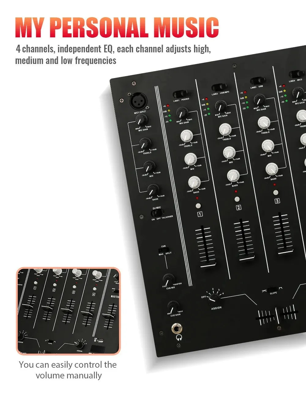4-channel USB mixer DJ live stage bar KTV DJ mixer mixer live performance scratching