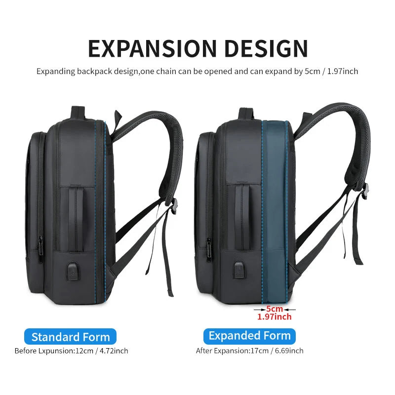 Business Commuter Men's Backpack, Multifunctional Laptop Bag, Solid Color, Simple Men's Backpack