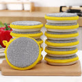 Kitchen Cleaning Towel Double Sided Dishwashing Sponge Kitchenware Brushes Anti Grease Wiping Rags Absorbent Washing Dish Cloth
