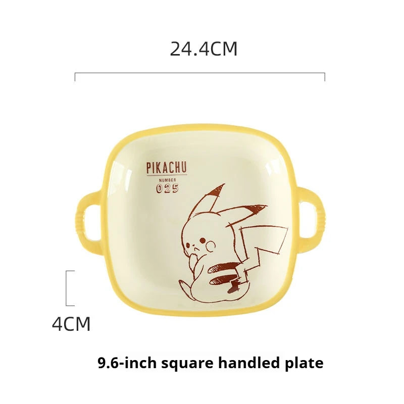 Pokemon Officially Licensed Ceramic Tableware Set Bone China Plates Dinner Sets Microwave Safe Dinnerware Set for Home Bowl Set