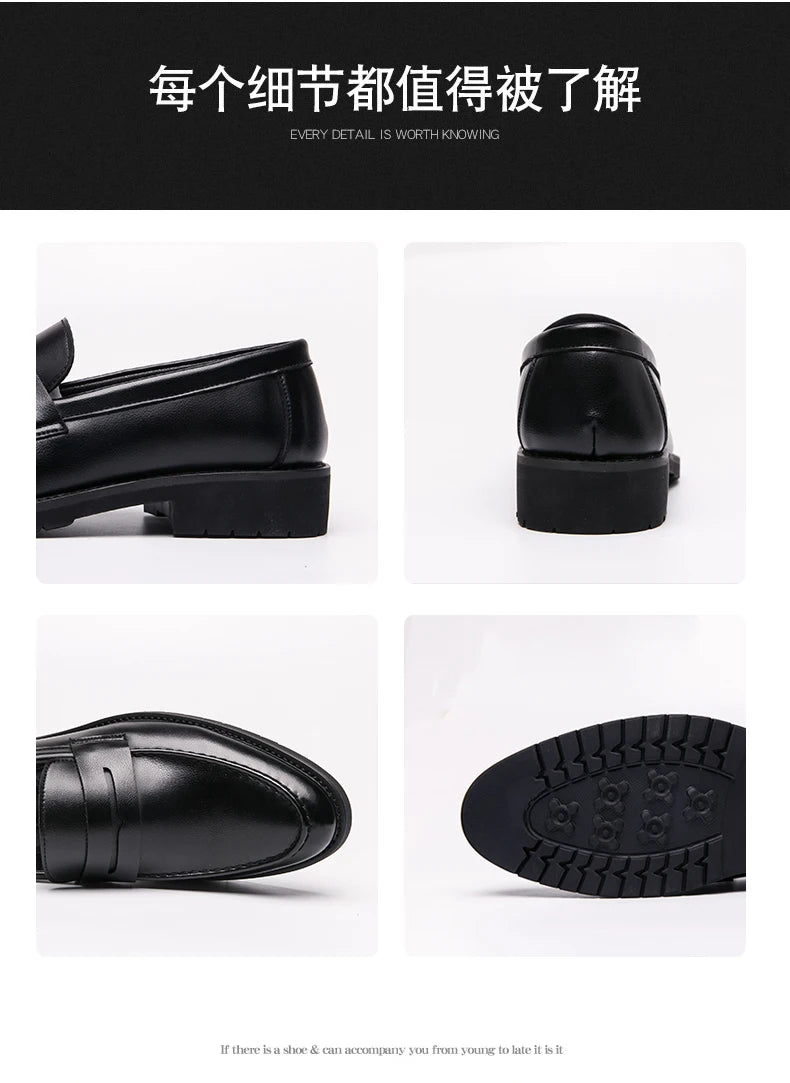 Men's Dress Shoes Formal Office Leather Brogues Shoes Male High Quality Casual Business Shoes Men Social Leather Loafers For Man