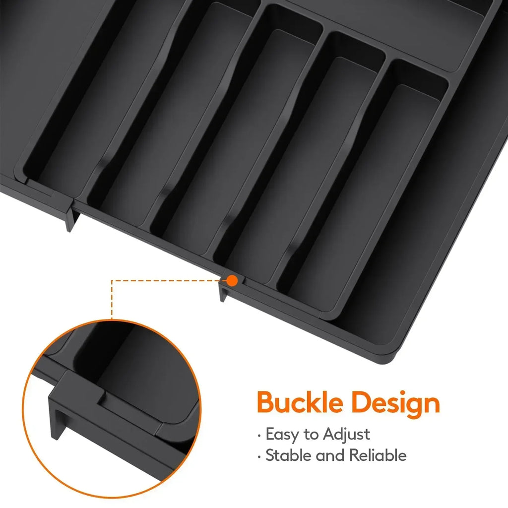 Silverware Organizer Expandable Kitchen Utensil Drawer Organizer Large BPA Free Adjustable Cutlery Silverware Tray