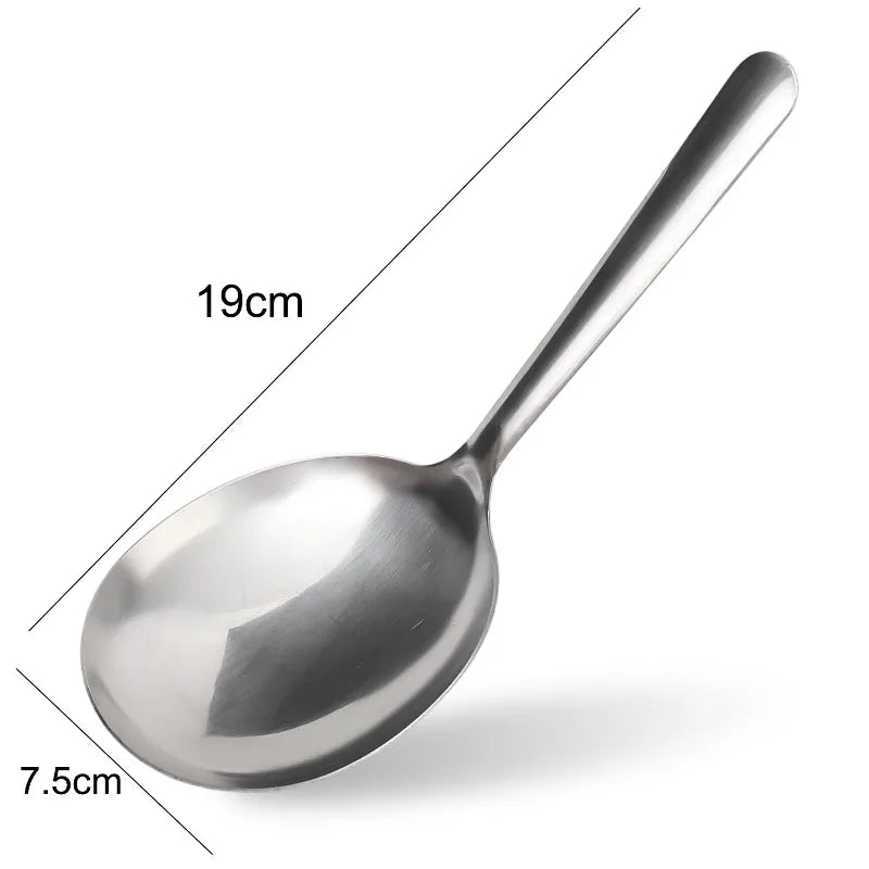 Stainless Steel Serving Spoons Dining Soup Rice Spoon with Drain Hole Heat Insulated Handle Kitchen Utensils Restaurant Ladles