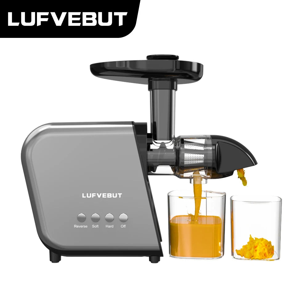Slow Masticating Cold Press Juicer, Reverse Function Quiet Easy Clean High Yield Juice Extractor for Home Fruit Vegetable