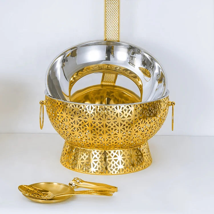 Catering Supplies 8L Shafing Dishes Buffet Food Warmers Chafer Dish Golden Chafing Dish for Catering
