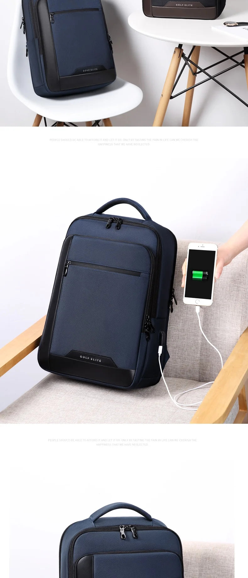 GOLF backpack men's high-capacity business backpack 2024 new business travel computer travel bag for college students