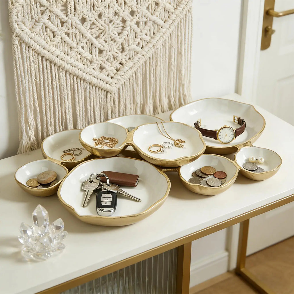 Cluster Serving Tray Decorative Nine-Grid Plate Charcuterie Tray for Snacks Nuts Chips Fruit Candy Meals Appetizers Dining Room