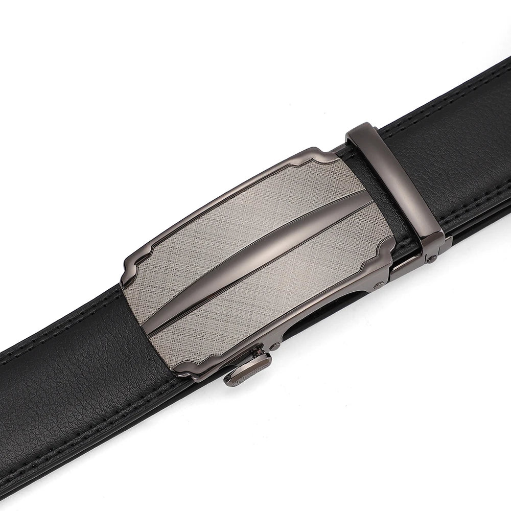 Business Dress Belt Men Soft Genuine Leather Automatic Buckle Trouser Belt  High-end Men Belt Great Gift for Men Waist Strap