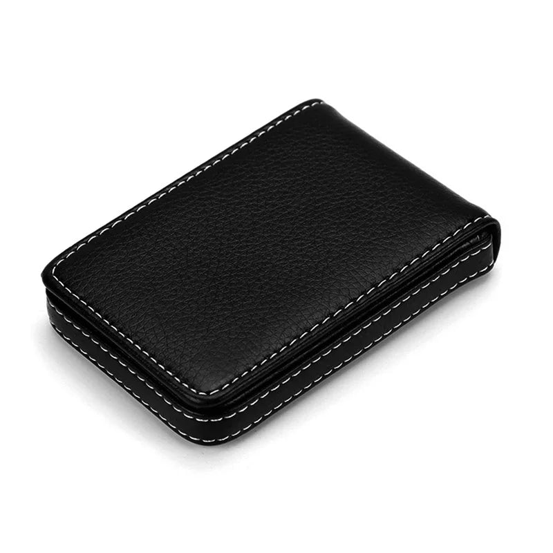 Vertical Version PU Leather Business Card Case Business Card Holder Pocket Business Office Name Card Holder With Magnetic Shut