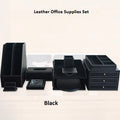 High-End Business Leather Office Supplies Set, Pen Holder, Desktop File Cabinet, Desktop Storage Box
