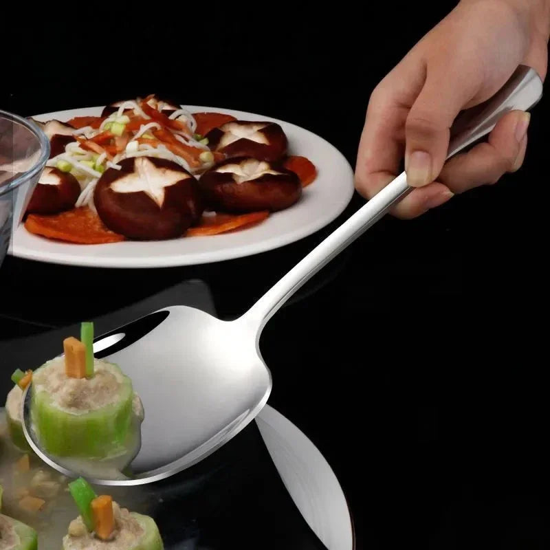 1PC Hotel Shared Spoons, Service Spoons, Home Club Self-service Meal Spoons, Thickened Cafeteria Meal Spoons, Large Spoons