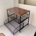 1 space saving kitchen countertop storage rack with drawers and metal baskets - sturdy multi-layer storage rack