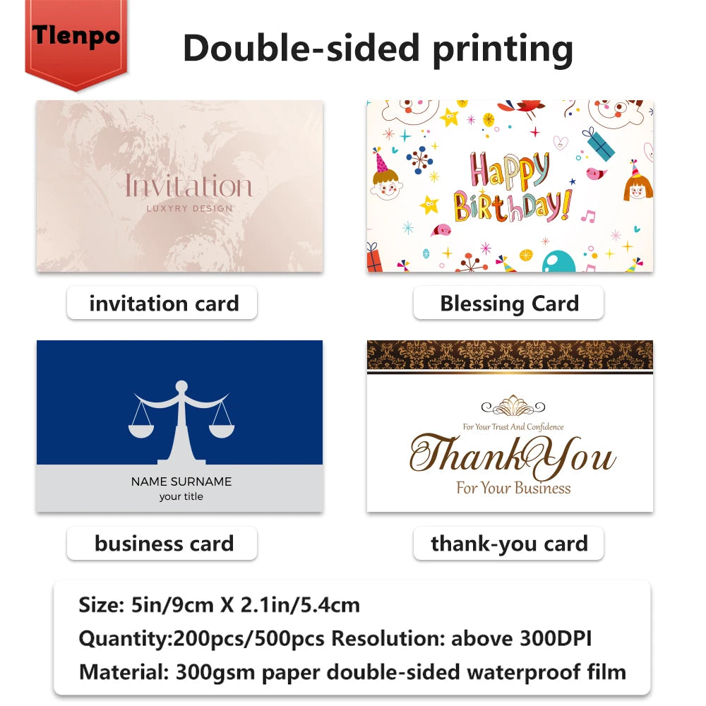 200pcs, Custom Business Cards/Cards, Business Cards, Desktop Business Cards, Thank You Cards, Business Cards, Waterproof Surface