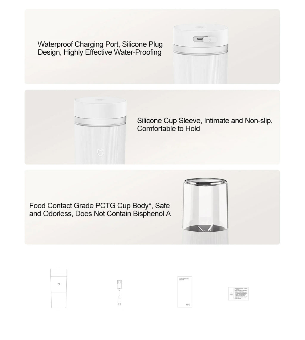 MIJIA Portable Juicer Cup 2 Electric Fruit Blender Machine Orange Juicer Kitchen Food Processor Make Juice Extractor Home