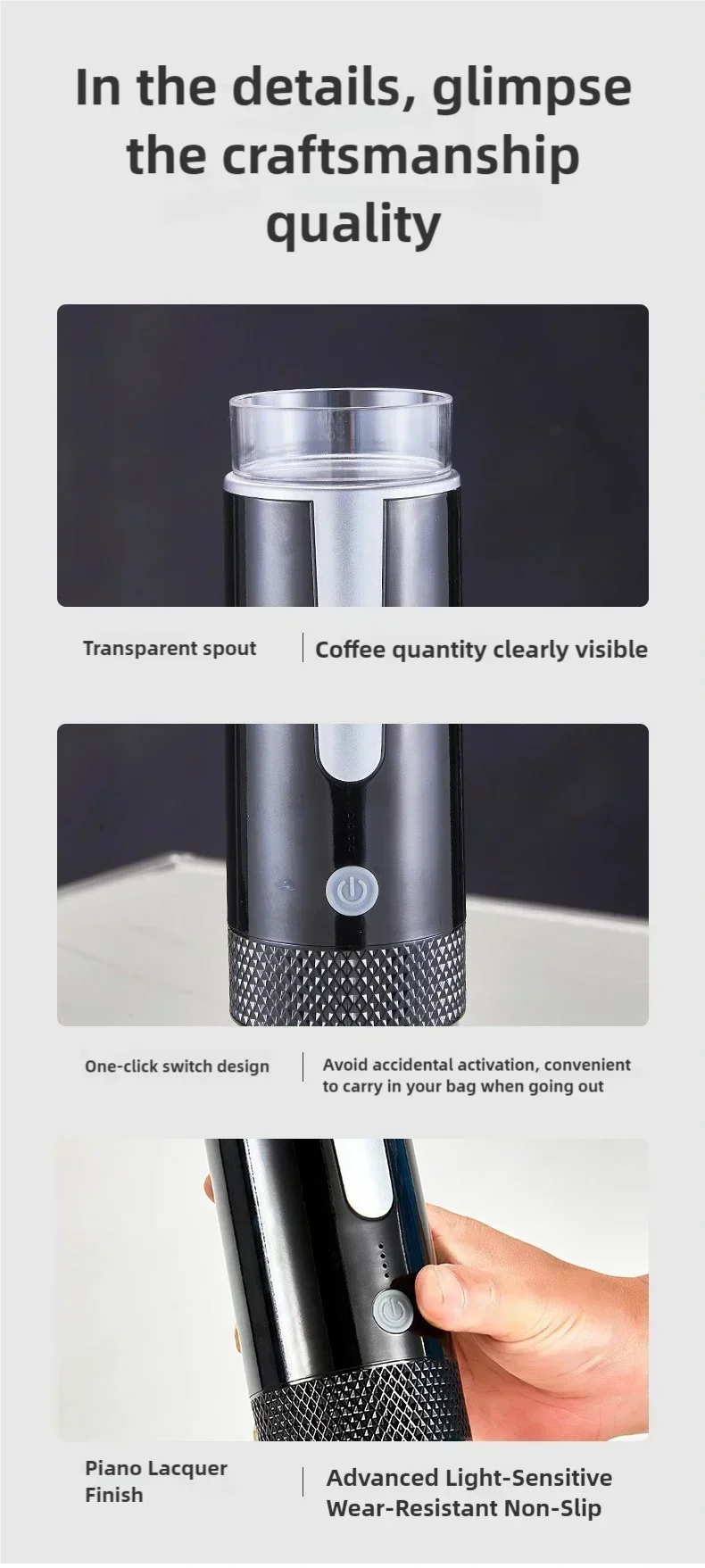 New Portable Coffee Maker Electric Capsule Grind-and-Brew Coffee Maker Suitable for Ground Coffee and K-Cup Large Coffee Pods